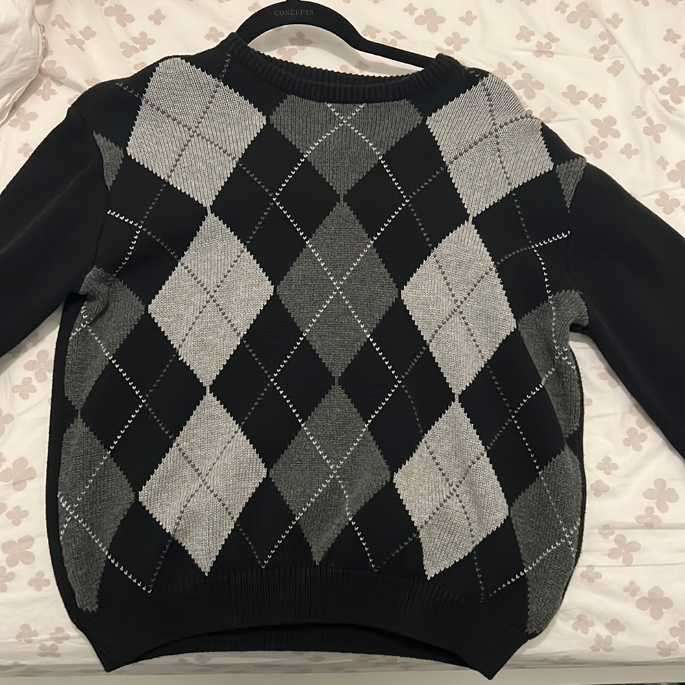 Brandy Melville Black and grey Bernadette Argyle Sweater